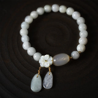 Buddha Gift Natural White Jade Luck Bracelet