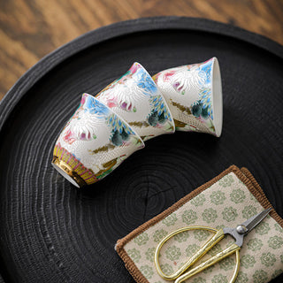 Buddha Gift Dragon Phoenix Flowers Ceramic Teacup Kung Fu Tea Cup 50ml