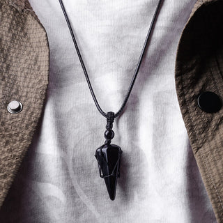 Buddha Gift Natural Stone Pointed Pendant Necklace