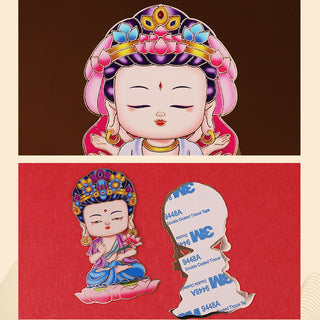 Buddha Gift Chinese Zodiac Natal Buddha Blessing Wealth Fortune Fridge Phone Sticker