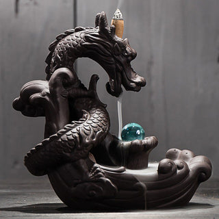 Buddha Gift Tibetan Dragon Protection Incense Burner Decoration