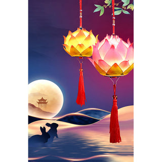 Buddha Gift DIY Lotus Flower Dragon Lantern Tassel Lamp Decoration