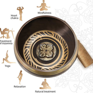 Buddha Gift Tibetan Meditation Bowl for Healing and Mindfulness Om Mani Padme Hum Singing Bowl