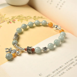 Buddha Gift 925 Sterling Silver Natural Jade Amber PiXiu Pony Success Bracelet