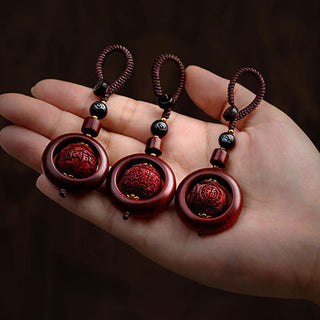 Buddha Gift Tibetan Small Leaf Red Sandalwood Ebony Luck Protection Rotation Decoration