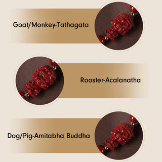 Buddha Gift Chinese Zodiac Natal Buddha Cinnabar Amulet Blessing String Bracelet