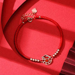 Buddha Gift 925 Sterling Silver Chinese Zodiac Luck Faith Discolor Red String Bracelet