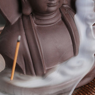 Buddha Gift Tibetan Avalokitesvara Buddha Lotus Healing Backflow Smoke Fountain Incense Burner