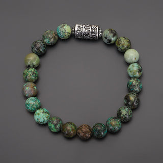 Buddha Gift Natural Lazurite Pietersite Unakite Om Mani Padme Hum Bead Positive Bracelet