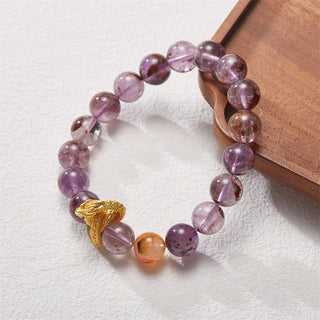 Buddha Gift Purple Phantom Copper Gold-plated Dragon Wisdom Bracelet