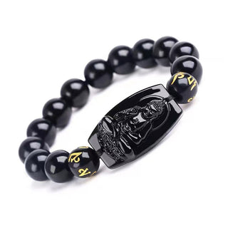 Buddha Gift Chinese Zodiac Obsidian Protection Bracelet