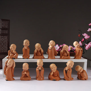 Buddha Gift Small Mini Meditation Praying Monk Serenity Resin Home Decoration