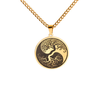 Buddha Gift The Tree of Life Titanium Steel Connection Necklace Pendant