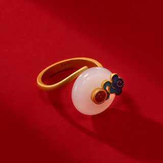 Buddha Gift Jade Copper Coins Auspicious Clouds Prosperity Necklace Pendant Bracelet Ring Earrings