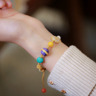 Buddha Gift 925 Sterling Silver Natural Hetian Jade Amber Red Agate Crystals Luck Bracelet