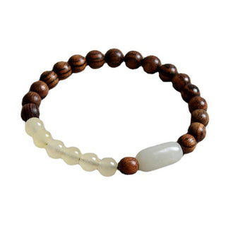 Buddha Gift  Jade Sandalwood Luck Abundance Bracelet