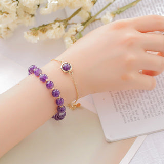 Buddha Gift Sun Stone Strawberry Quartz Crystal Positive Bracelet