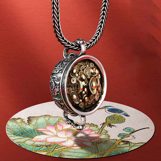 Buddha Gift Treasure Bowl Copper Coin Ingots Wealth Necklace Pendant