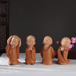 Buddha Gift Small Mini Meditation Praying Monk Serenity Resin Home Decoration