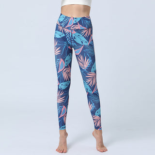 Buddha Gift Leaves Print Pants Sports Fitness Yoga High Waist Leggings Women's Yoga Pants