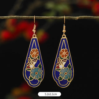Buddha Gift Lotus Butterfly Flower Alloy Copper Enlightenment Drop Earrings