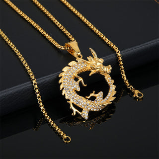 Buddha Gift Chinese Zodiac Dragon Pattern Success Necklace Pendant