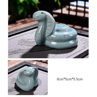 Buddha Gift Chinese Zodiac Wealth Ceramic Tea Pet Home Figurine Decoration