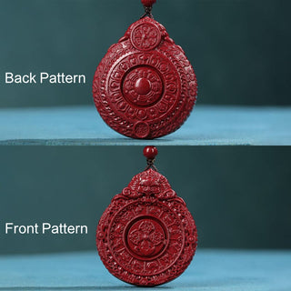 Buddha Gift Chinese Zodiac Natural Cinnabar Bagua Amulet Keep Away Evil Spirits Necklace Pendant