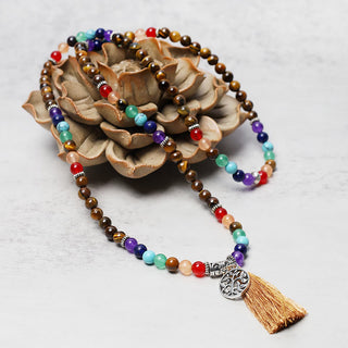 Buddha Gift Healing Crystal Mala Prayer Beads 108 Meditation Healing Multilayer Bracelet Necklace