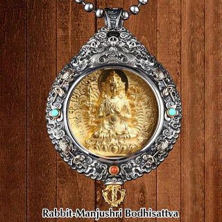 Buddha Gift Chinese Zodiac Natal Buddha Thangka Nine Palaces Eight Diagrams Wealth Rotatable Necklace Pendant