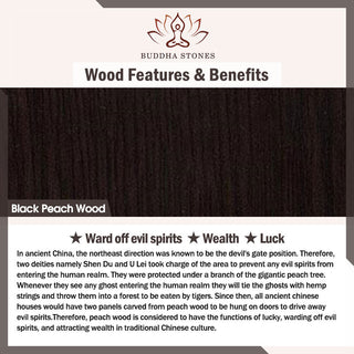 Black Peach Wood Buddha Flower Calm Cure Decorations