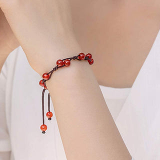 Buddha Gift Red Agate Moss Agate Cinnabar Calm Bracelet