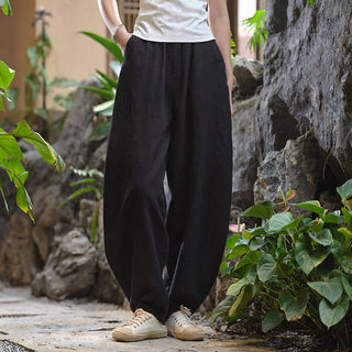 Buddha Gift Solid Color Loose Yoga Harem Pants With Pockets