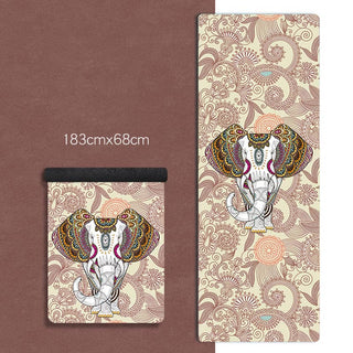 Buddha Gift Tibetan Mandala Elephant Lotus Koi Fish Mindful Natural Rubber Yoga Mat Decoration