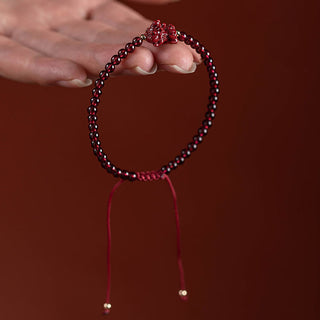 Buddha Gift Garnet Cinnabar PiXiu Blessing Calm String Bracelet