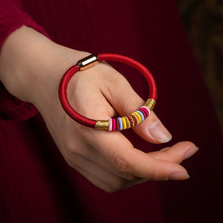 Buddha Gift Tibetan Handmade King Kong Knot Protection Magnetic Buckle Braided Bracelet