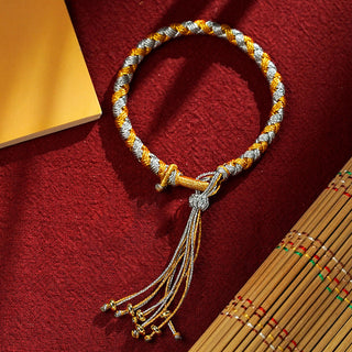 Buddha Gift Handmade Tibetan Five God Of Wealth Dragon Scale Rope Luck Braid Bracelet