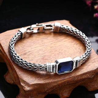 Buddha Gift Retro Blue Acrylic Dragon Keel Braided Design Healing Wealth Buckle Bracelet