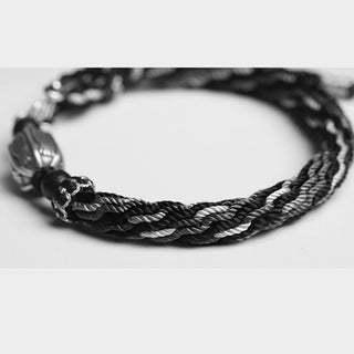 Buddha Gift 925 Sterling Silver Koi Fish Wealth Reincarnation Knot Braid String Bracelet