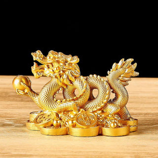 Buddha Gift Feng Shui Dragon Copper Coin Wealth Success Luck Decoration