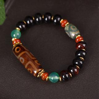 Buddha Gift Tibetan Natural Nine-Eye Dzi Bead Three-eyed Dzi Bead Protection Bracelet
