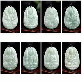 Buddha Gift Chinese Zodiac Natal Buddha Jade Wealth Prosperity Necklace Pendant