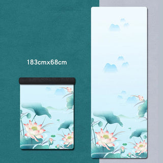 Buddha Gift Tibetan Mandala Elephant Lotus Koi Fish Mindful Natural Rubber Yoga Mat Decoration