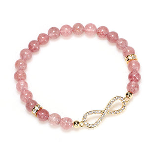 Buddha Gift Natural Strawberry Quartz Positivity Healing Bracelet