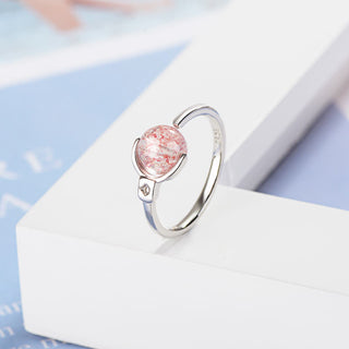 Buddha Gift Pink Crystal Soothing Rotation Ring