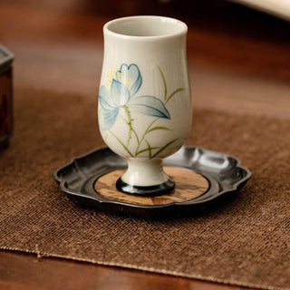 Buddha Gift Hand Painted Lotus Flower Ceramic Teacup Kung Fu Tea Cup