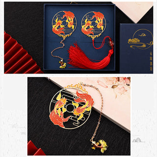 Buddha Gift Gold Koi Fish Metal Brass Hollow Bookmark