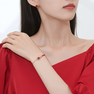 ❗❗❗A Flash Sale- Buddha Gift 925 Sterling Silver Year of the Dragon Cinnabar Red Agate Dragon Protection Bracelet Necklace Pendant Earrings Ring