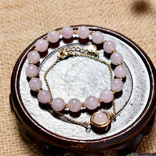 Buddha Gift Sun Stone Strawberry Quartz Crystal Positive Bracelet