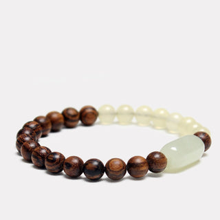 Buddha Gift  Jade Sandalwood Luck Abundance Bracelet